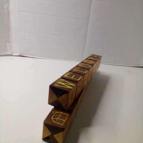 Handmade Wood Mantel Piece Christmas Easter Valentine Welcome Country Decor - Picture 9 of 10